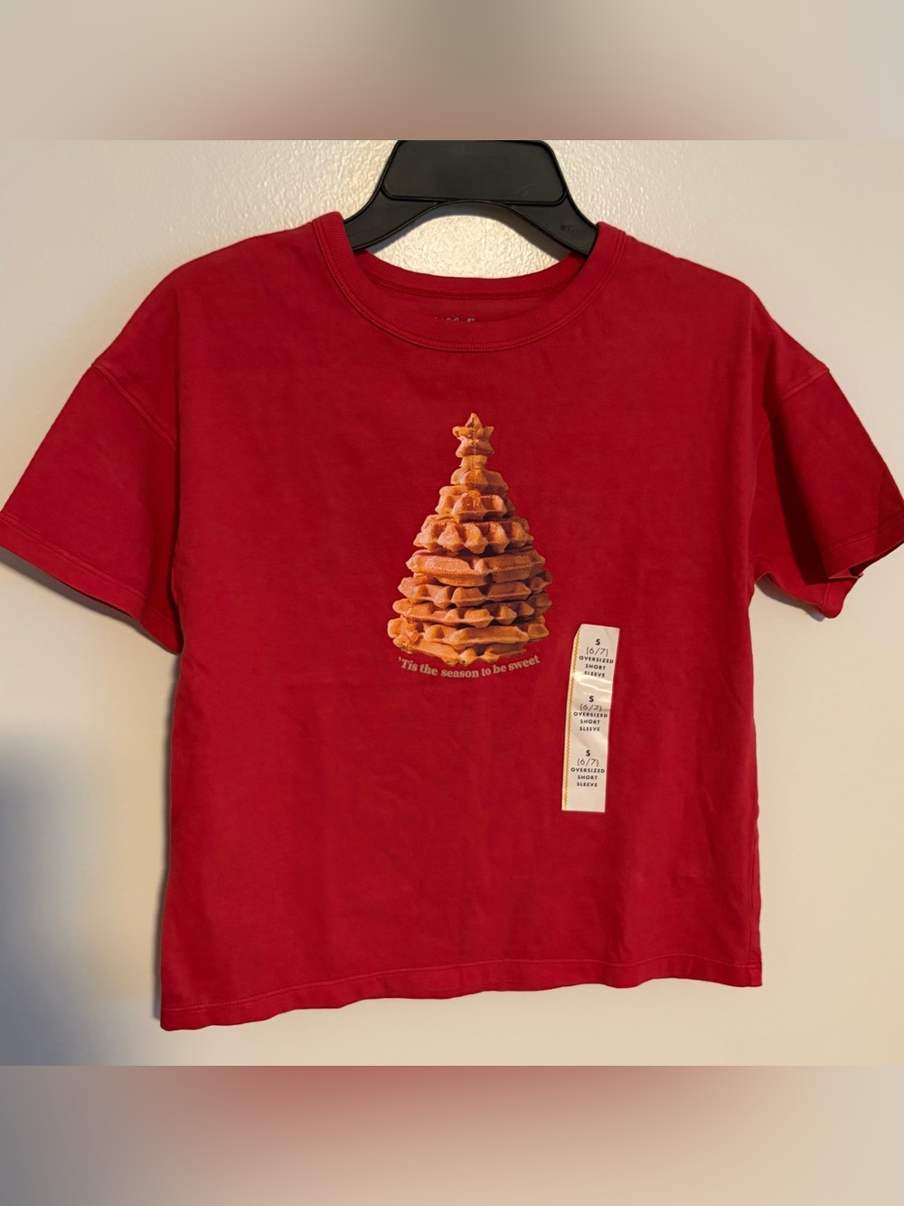 Cat & Jack Red Kids' Graphic Tee - Holiday Pinecone